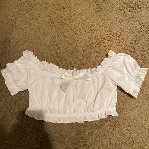 White off the shoulder Halloween costume crop top